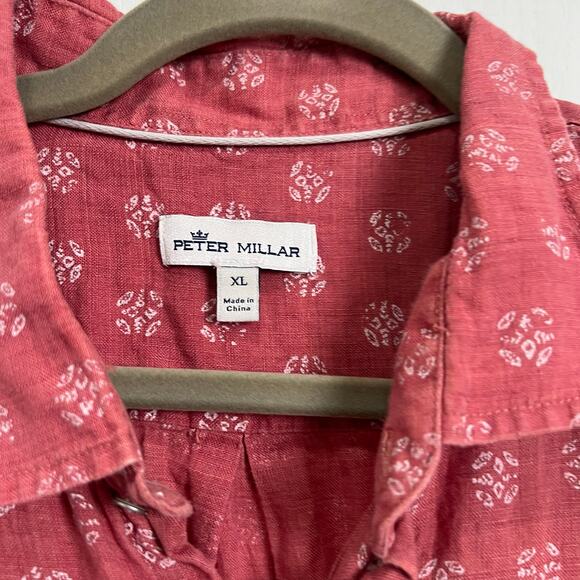 Peter Millar Seaside Men's Kiva Beach Linen Sport Shirt Men's Size XL - Picture 5 of 9